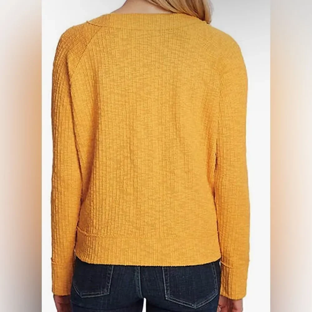 Two by Vince Camuto Ladies' Button Cardigan Size  Mustard Yellow Large NWOT
